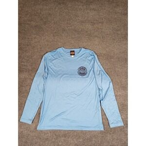 Harley Davidson Pullover Shirt Men's West Palm Beach Medium Blue Long Sleeve